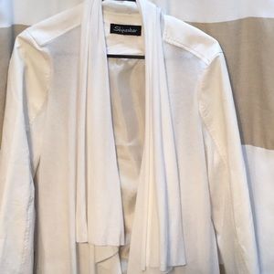 Waterfall Sweater front faux leather jacket